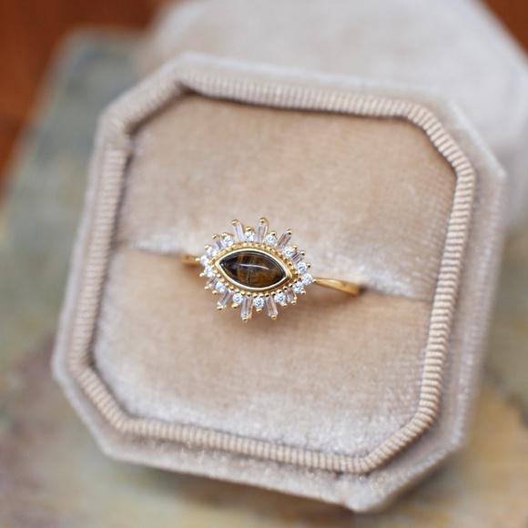 SUNDAE FAIRE Jewelry - Gold Tiger's Eye Ring